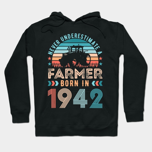 Farmer born in 1942 Farming Gift 80th Birthday Hoodie by Zak N mccarville